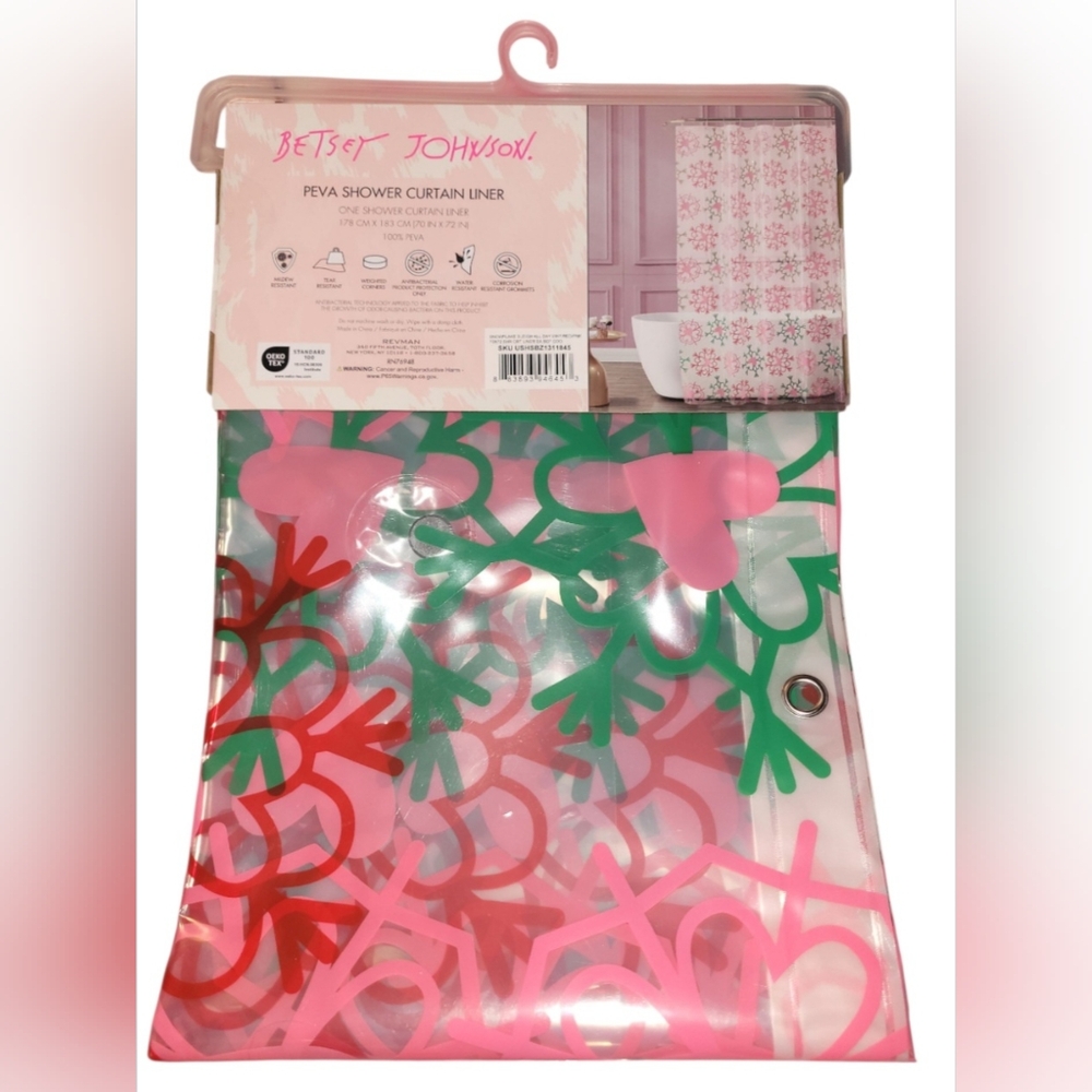 BNWT Betsey Johnson Christmas Snowflake Shower Liner